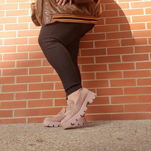 Mocassin confort rose clair pour petit pieds large